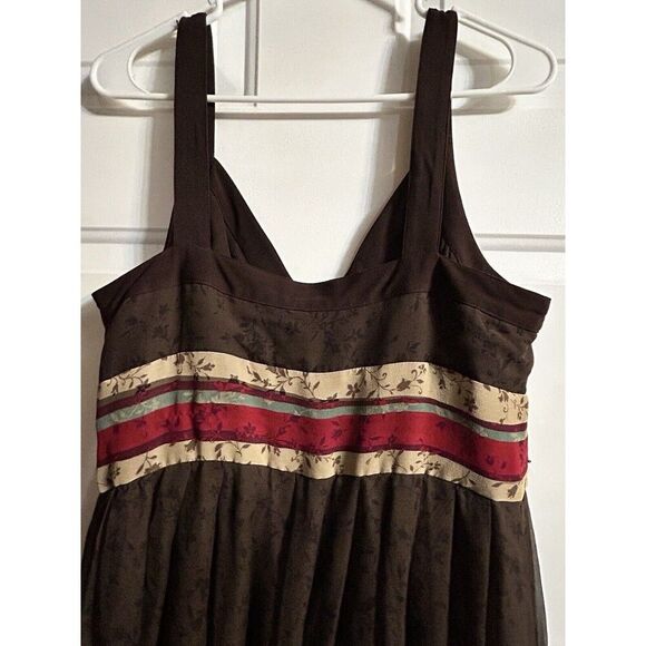 Signature by Robbie Bee Silk Dress Women Sz14 Empire Waist Cottage Core Babydoll - Picture 5 of 16